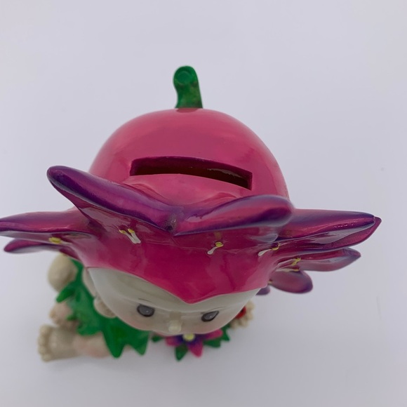 King Max Flower Baby 7” Coin Bank Colorful Fairy With Lady Bug - Picture 7 of 10